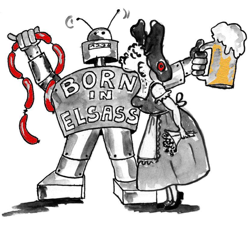 Illustration robot &quot;Born in Elsass&quot; avec Alsacie